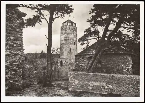 Postcard Brunnersdorf-Kaaden Prunéřov Kadaň Burgruine Hassenstein 1960