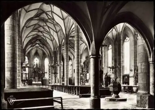 Ansichtskarte Schwaz Pfarrkirche Innenansicht Taufstein 1960