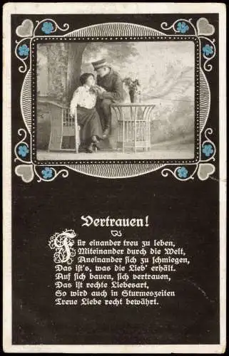 Ansichtskarte  Militär Propaganda 1.WK Soldat Vertrauen Liebe 1916