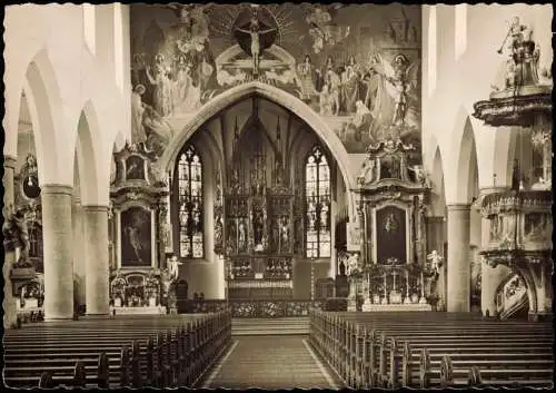 Ansichtskarte Wangen Innenansicht der kath. Kirche 1964