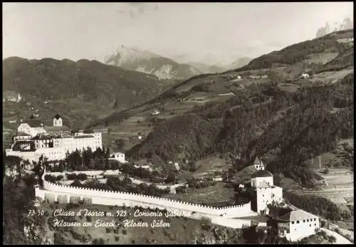 Klausen (Südtirol) Chiusa Panorama Klausen am Eisack Kloster Säben 1960