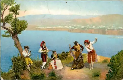 .Italien Italia Tapen Rachten Italia tanzende an Klippe Musikgruppe 1908