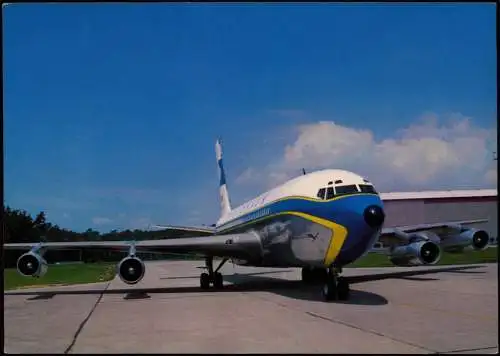 Ansichtskarte  Flugzeuge - Boeing Lufthansa Airplan auf Rollfeld 1981