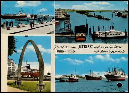 Ansichtskarte Vegesack-Bremen 4 Bild Hafen Fähre 1974