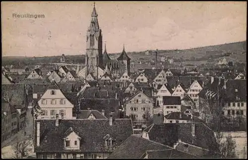 Ansichtskarte Reutlingen Stadtpartie 1909