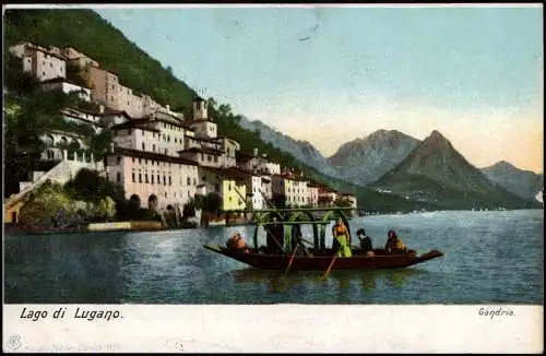 Ansichtskarte Gandria-Lugano Gondel vor der Stadt 1903