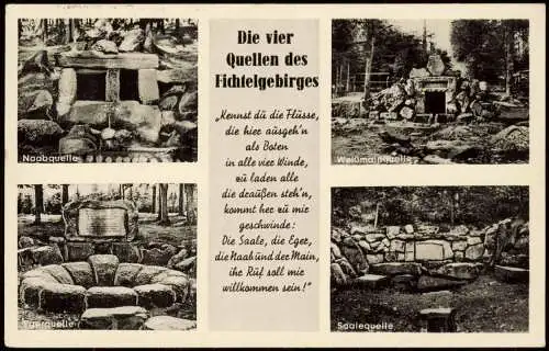 Ansichtskarte  Die 4 Quellen Fichtelgebirge Naab Eger Saale 1970