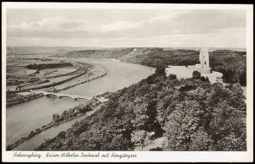 Ansichtskarte Syburg-Dortmund Kaiser-Wilhelm-Denkmal mit Hengsteysee 1953