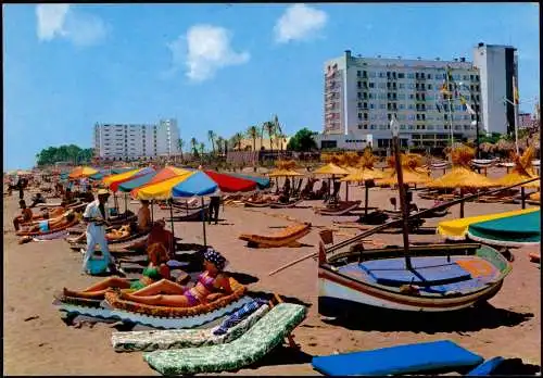 Postales Torremolinos Ortsansicht mit Strand Playa de Montemar 1980