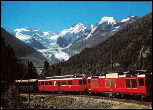 .Graubünden Berninabahn Bellavista, Piz Bernina und Piz Morteratsch 1992