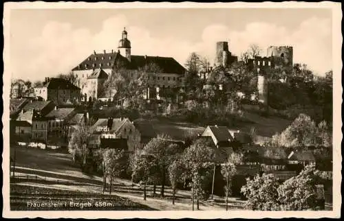 Frauenstein (Erzgebirge) Panorama-Ansicht, Ort im Erzgebirge 1935