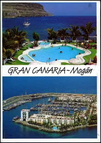 Gran Canaria 2-Bildkarte GRAN CANARIA Mogán u.a. Hafen, Hotel-Pool 1995