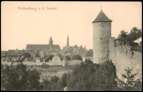 Ansichtskarte Rothenburg ob der Tauber Stadtteilansicht, Stadt-Ansicht 1900