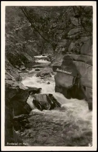 Ansichtskarte Thale (Harz) Wasserfall Bodekessel (Bodetal im Harz) 1940