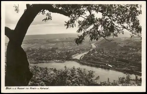 Ansichtskarte Bingen am Rhein Blick v. d. Rossel ins Rhein-u. Nahetal 1930