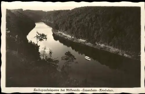 Ansichtskarte Lauenhain-Mittweida Zschopautalsperre 1934