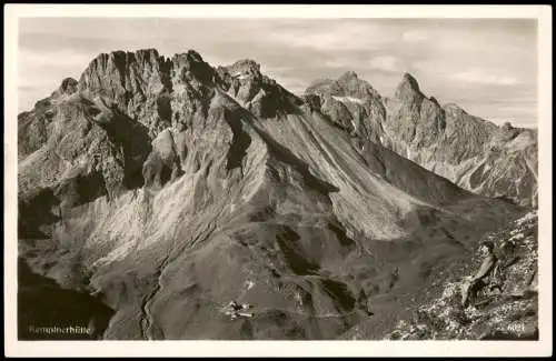 Oberstdorf (Allgäu) Kemptnerhütte mit Mädelegabelgruppe und Kratzer 1960