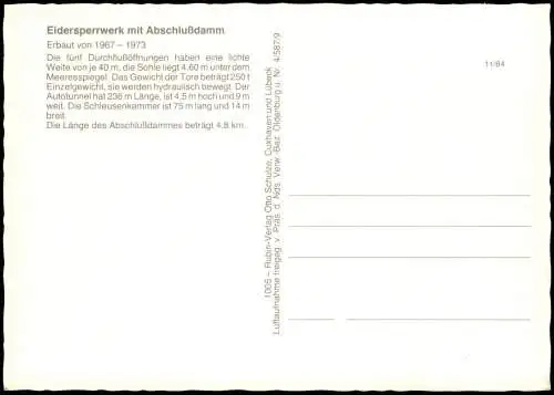 Wesselburenerkoog Eidersperrwerk mit Abschlußdamm (Mehrbildkarte) 1984