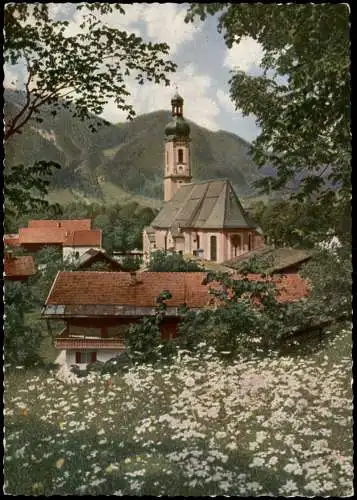 Ansichtskarte Lenggries ISARWINKEL Partie a.d. Kirche 1962