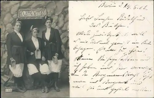 Ansichtskarte Berchtesgaden Salzbergwerk Frauen Fotokunst 1912