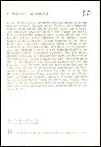 Ansichtskarte Eisenach Lutherhaus - Chronikkarte 1970