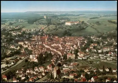 Ansichtskarte Ellwangen (Jagst) Luftbild Gesamtansicht v. Flugzeug aus 1970