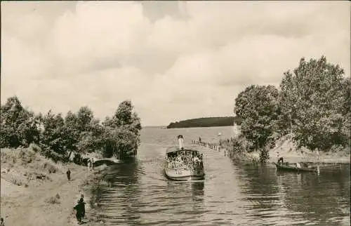 Lenz-Malchow (Mecklenburg) Ausfahrt in den Plauer See - Dampfer 1965