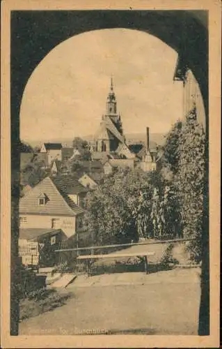 Ansichtskarte Oederan Tordurchblick auf die Stadt 1950