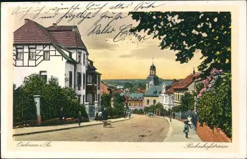 Ansichtskarte Oederan Bahnhofstraße 1928