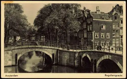 Postkaart Amsterdam Amsterdam Stadtteilansicht, Reguliersgracht 1950