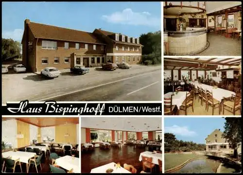 Ansichtskarte Dülmen Haus Bispinghoff HOTEL RESTAURANT Reklamekarte 1970