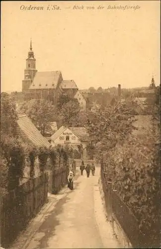 Ansichtskarte Oederan Blick von der Bahnhofstraße  1 1910