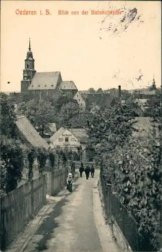 Ansichtskarte Oederan Blick von der Bahnhofstraße 3 1910