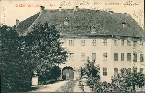 Ansichtskarte Börnichen-Oederan Schloss Börnichen - Eingang 1912