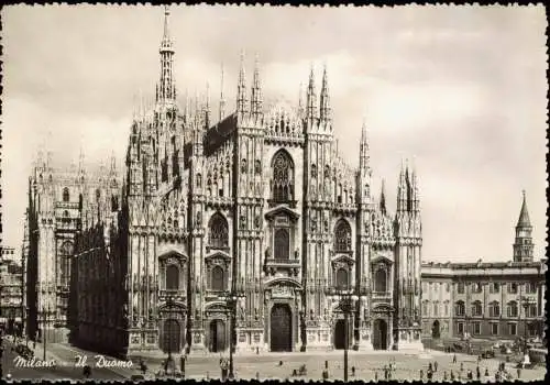 Cartoline Mailand Milano Il Duomo (Dom Außenansicht) 1952