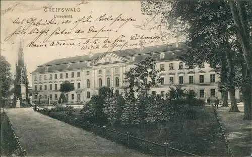 Ansichtskarte Greifswald Universität 1910