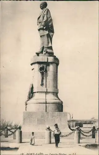 Port Said بورسعيد (Būr Saʻīd) La Statue de Lesseps. 1928