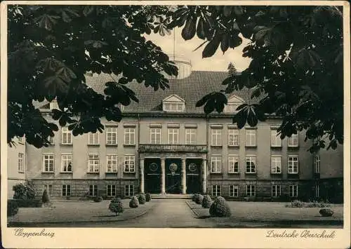 Ansichtskarte Cloppenburg Deutsche Oberschule 1939  gel. Feldpost WK2