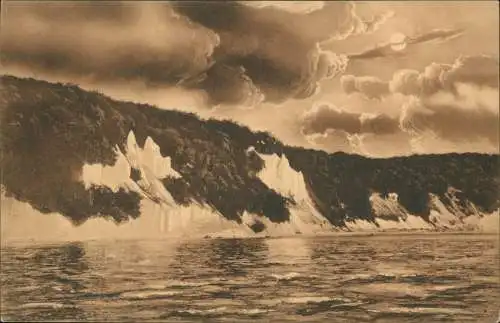 Stubbenkammer-Sassnitz Wissower Klinken vom Meer Stimmungsbild 1910
