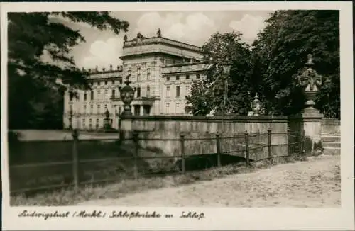 Ansichtskarte Ludwigslust Schloßbrücke Schloss 1940