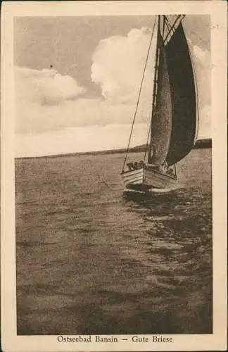 Ansichtskarte Bansin-Heringsdorf Usedom Gute Briese - Segelboot 1926