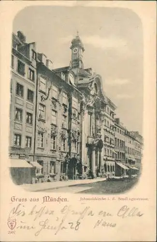 Ansichtskarte München Johanniskirche i. d. Sendlingerstrasse 1899