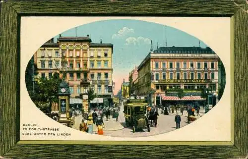 Mitte Berlin Friedrichstraße, Ecke unter den Linden 1914 Passepartout Feldpost