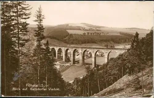 Ansichtskarte Hetzdorf-Flöha (Sachsen) Viadukt - Fotokarte 1928
