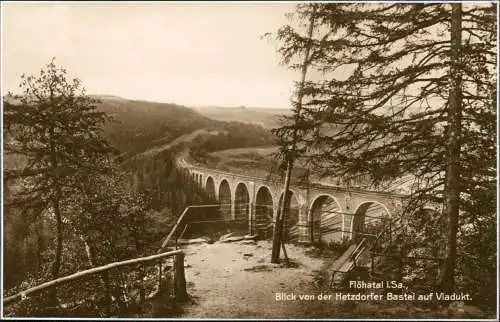 Hetzdorf-Flöha (Sachsen) Blick von der Hetzdorfer Bastei auf Viadukt. Bank 1931
