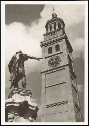 Ansichtskarte Augsburg Perlachturm und Augustusbrunnen 1967