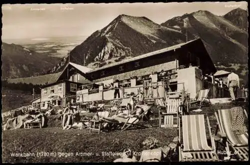 Ansichtskarte Garmisch-Partenkirchen Wankbahn Sonnenliegen gg. Ammersee 1959