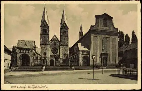 Ansichtskarte Werl (Westfalen) Westfalen Partie an der Wallfahrtskirche 1957