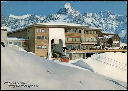 Oberstdorf (Allgäu) Nebelhornbahn Bergstation mit Hochvogel 1972