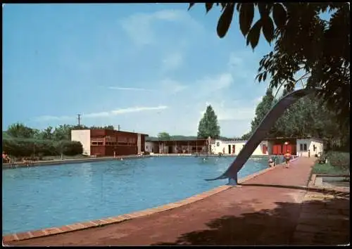 Ansichtskarte Königstein (Oberpfalz) Ortsansicht Freibad Schwimmbad 1975